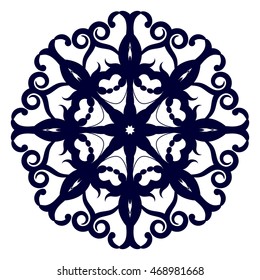 Abstract circular pattern or mandala in vector. Graphic template for design, vintage decorative element in arabic, ottoman, indian style.