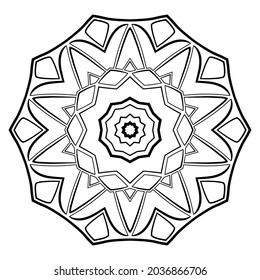 Patrón circular abstracto con muchos detalles y elementos geométricos en forma de mandala. Ilustración de vectores para libros de coloración para niños y adultos