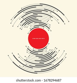Abstract Circular Pattern. Minimal Tech Background. Vector Futuristic Wallpaper