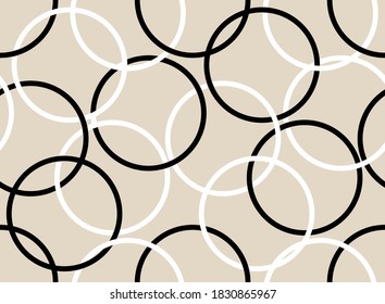 Abstraktes, kreisförmiges Muster auf beigem Hintergrund.EPS10 Illustration.