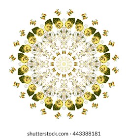 Abstract circular pattern, ornament. Vector illustration for greeting cards, 
invitations, and other printing and web projects. 