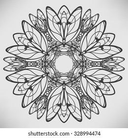 Abstract circular pattern. Abstract round mandala. Abstract vector background with a circular pattern. Vector illustration.