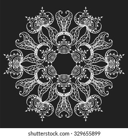 Abstract circular pattern. Abstract round mandala. Abstract vector background with a circular pattern. Vector illustration.