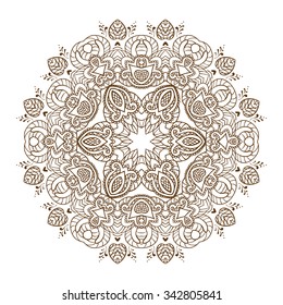 Abstract circular pattern. Abstract round mandala. Abstract vector background with a circular pattern. Vector illustration.