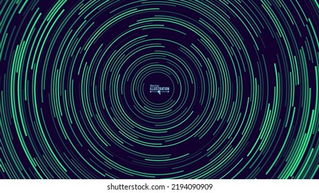 Abstract Circular Pattern Vector Background. Round Colorful Arcs Backdrop. Moving Circles. Vector Illustration.  Radial Speed Lines.