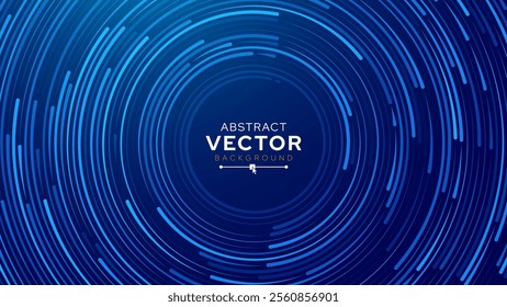 Abstract Circular Pattern Vector Background. Round Colorful Arcs Spiral Backdrop. Moving Circles. 3D Tunnel Depth Effect. Vector Illustration. Radial Speed Lines.