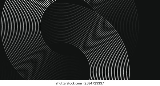 Abstract Circular Pattern Vector Background. Round Colorful Arcs Spiral Backdrop. Moving Circles. 3D Tunnel Depth Effect. Vector Illustration. Radial Speed Lines