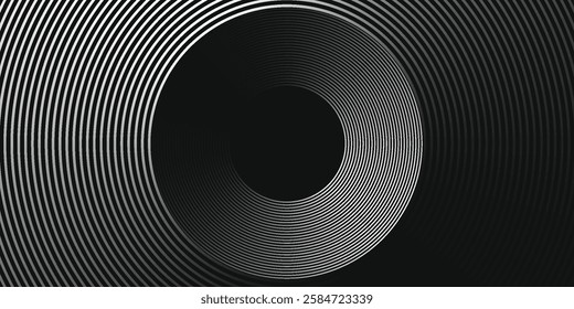 Abstract Circular Pattern Vector Background. Round Colorful Arcs Spiral Backdrop. Moving Circles. 3D Tunnel Depth Effect. Vector Illustration. Radial Speed Lines