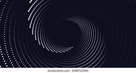 Abstract Circular Pattern Vector Background. Round Colorful Arcs Spiral Backdrop. Moving Circles. 3D Tunnel Depth Effect. Vector Illustration. Radial Speed Lines