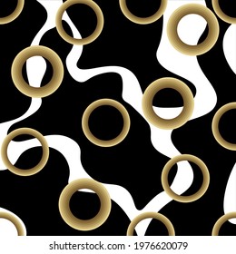 Abstract circular pattern with wavy lines on a black background. EPS10 Illustration.