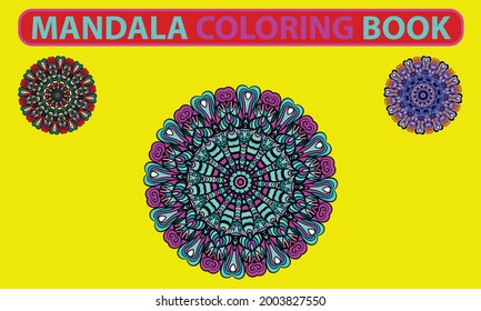 abstract circular pattern,mandale art design,seamless geometric wall paper,line and colorful shape background