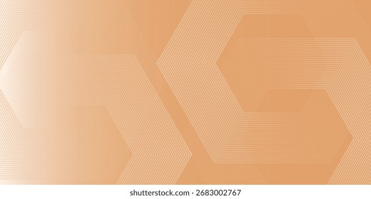 Abstract Circular Platform on White Floor with Orange Background modern hexagon