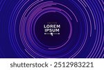 Abstract Circular Purple Line Trails Moving in Circle. Digital Business or Science Background. Medical Research or Tech Innovation Online Webinar Presentation Event. Conference or Forum Vector.