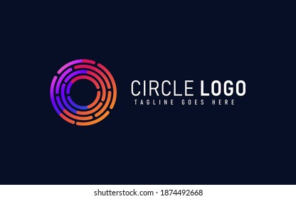 Abstract Circular Purple and Orange Gradient Color Combination Logo Design. Usable For Business, Community, Industrial, Foundation, Security, Tech, Services Company. Vector Logo Design Illustration.