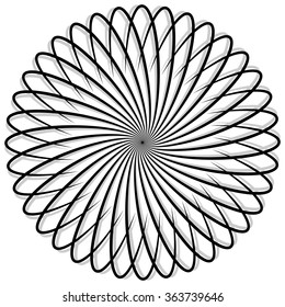Abstract circular, radial element