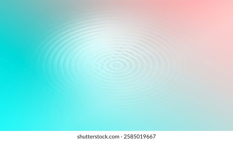 Abstract circular ripples in cyan and light red tones, forming concentric liquid patterns. Landscape orientation.