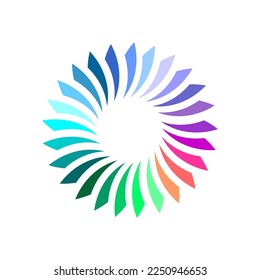 Resumen Elemento de diseño de rotación circular multicolor. Arte vector.