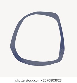 Abstract circular shape, hand-drawn style. Circular form with rough edges. Minimalist design, abstract circle on a light background. Simple abstract art. Frame vector with copy space.