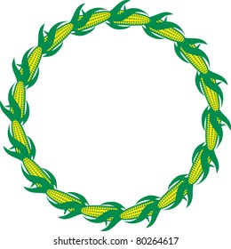 Abstract circular shape made of corn ear icons