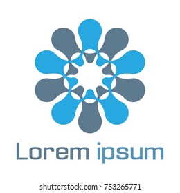 Abstract circular shape. Petal elements. Logo design element.