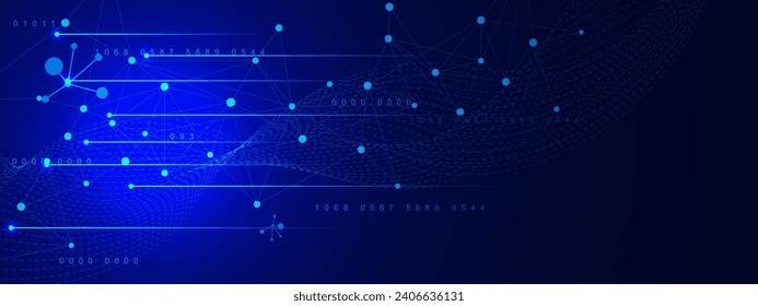 Abstract circular shapes with glowing lines and dots. Modern science and technology design concept. Vector illustration.