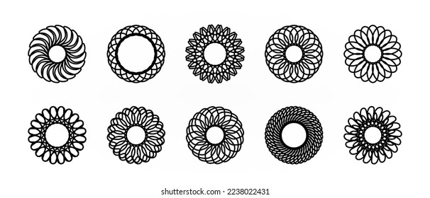 Abstract circular shapes set illustration