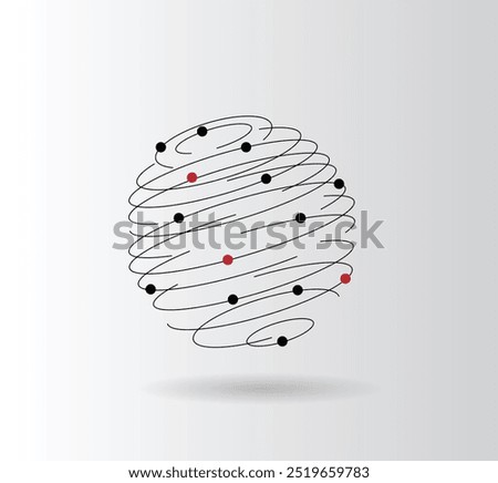 Abstract Circular Sphere Shape Modern Technology Illustration. Tech line art modern spherical construction vector