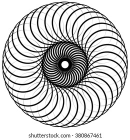 Abstract circular spiral element - Concentric, radiating graphic.