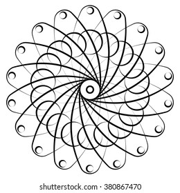 Abstract circular spiral element - Concentric, radiating graphic.