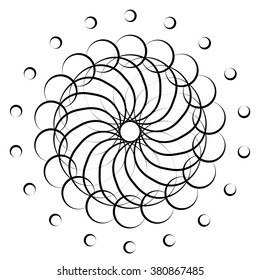 Abstract circular spiral element - Concentric, radiating graphic.