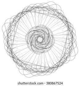 Abstract circular spiral element - Concentric, radiating graphic.