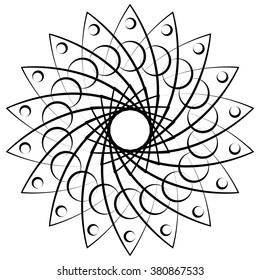 Abstract circular spiral element - Concentric, radiating graphic.