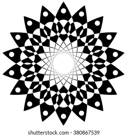 Abstract circular spiral element - Concentric, radiating graphic.