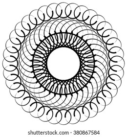 Abstract circular spiral element - Concentric, radiating graphic.