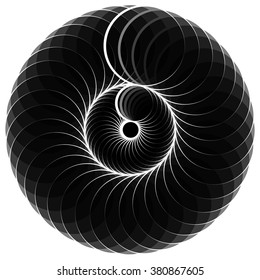 Abstract circular spiral element - Concentric, radiating graphic.