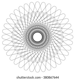 Abstract circular spiral element - Concentric, radiating graphic.