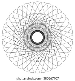 Abstract circular spiral element - Concentric, radiating graphic.