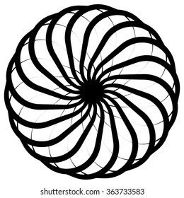 Abstract circular, spiral element on white. Vector.