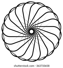 Abstract circular, spiral element on white. Vector.