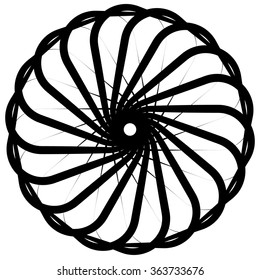 Abstract circular, spiral element on white. Vector.