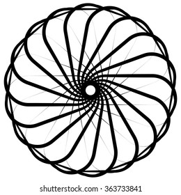 Abstract circular, spiral element on white. Vector.