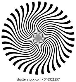 Abstract circular, spiral element with radiating lines.