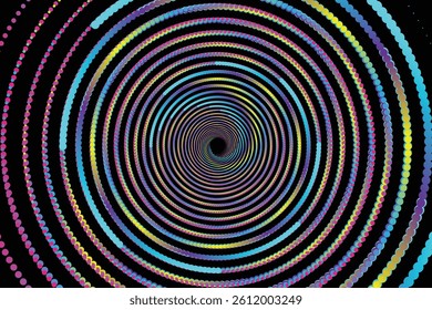 Abstract circular spiral geometric  background with dots, vector illustration 
