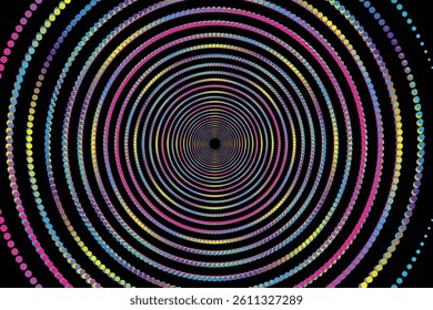 Abstract Circular Spiral Geometric colorful Gradient Background with Dots