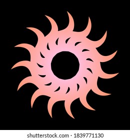 Abstract circular spiral pattern in the shape of a flower star. Pink Pastel Spiral Transitions