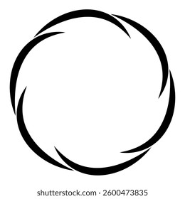 Abstract Circular Spiral Shape, with Black Curved Swirling Lines Icon