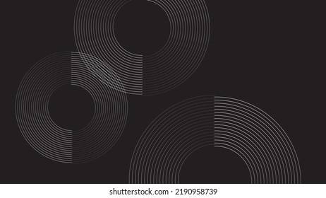Abstract circular spiral sound wave rhythm from lines vector background