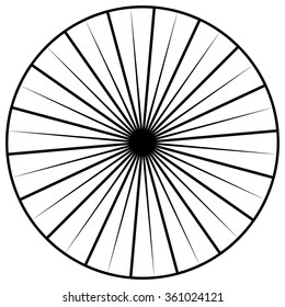 Abstract circular spiral, twirl element isolated on white. Editable vector.