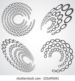 Abstract Circular Spirals. Can be Used like Logo design. Vector illustration background. 
