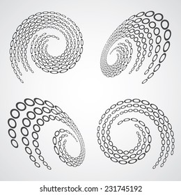Abstract Circular Spirals. Can be Used like Logo design. Vector illustration background. 